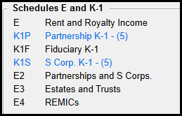Example showing 5 of each type of K1 (K1P and K1S)